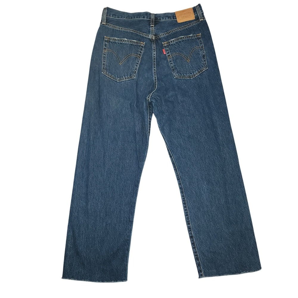 Levi's Premium Ribcage Straight Ankle Jeans Dark Wash Women's Size 30 - Picture 2 of 11